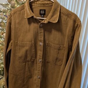 BDG Men's Tan Casual Button Down Shirt/Jacket
